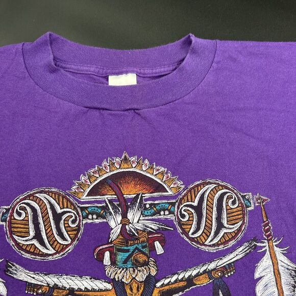 Vtg 1990s Prairie Mountain Native American Single Stitch T-Shirt Purple Sz‎ 2XL - Picture 5 of 12